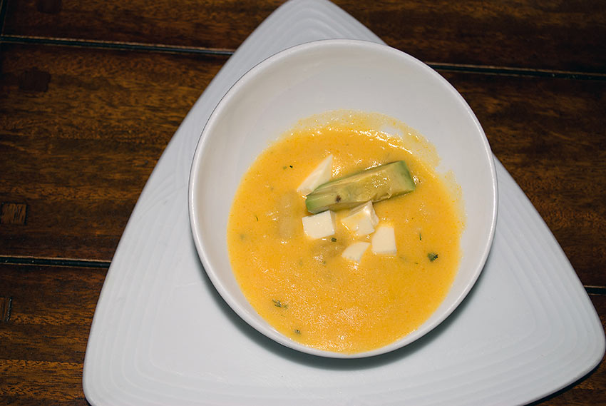 classic Quito potato soup at the Plaza Grande Hotel