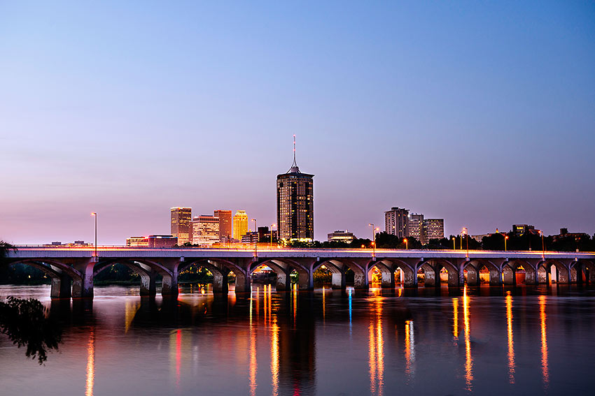 downtown Tulsa at night