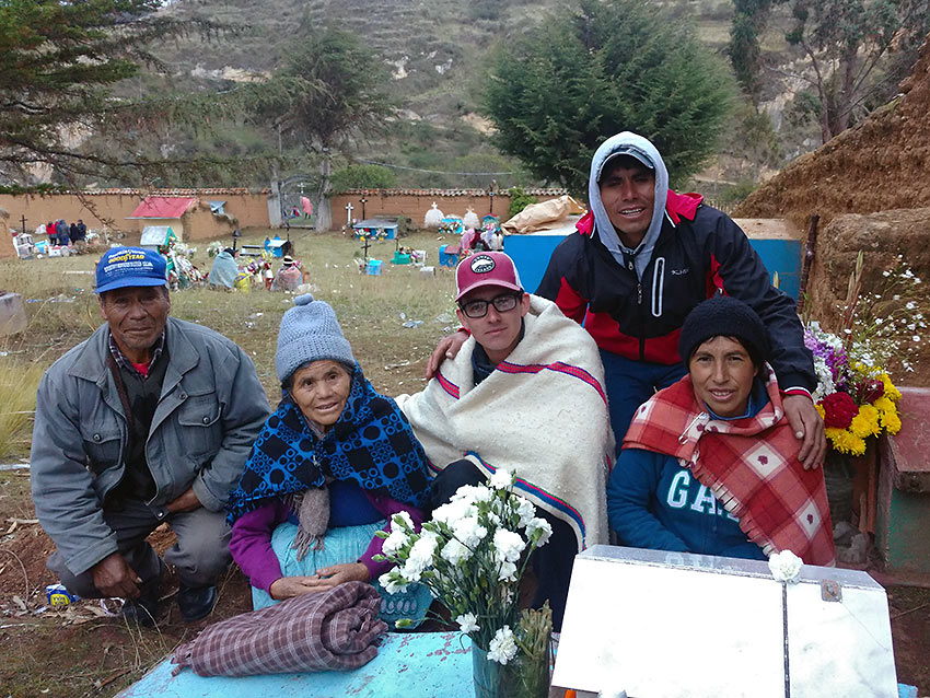 writer with his host family on November 1 - the Day of the Dad in Peru