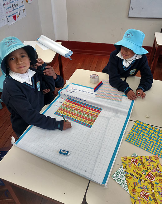 children at a primary school class