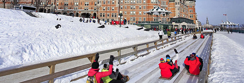 tobogganing in Quebec