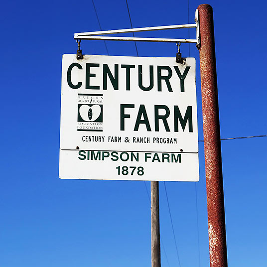 Simpson Century Farm sign, Tualatin Valley, Oregon
