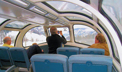 inside a VIA Rail Canada train