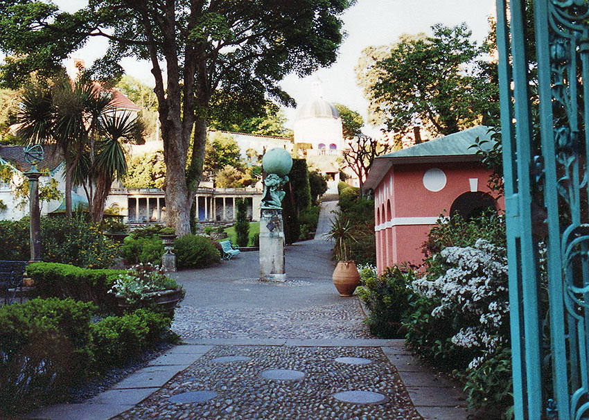 inside Port Meirion Village in North Wales