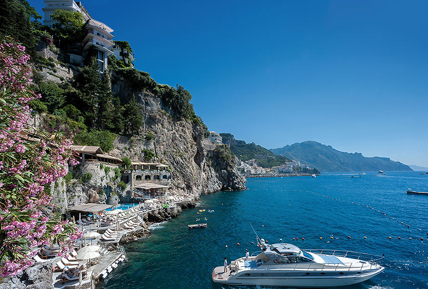 Hotel Santa Caterina on the edge of a cliff on the Amalfi coast, southern Italy