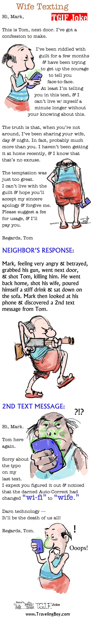Cartoon of the Week: Wife Texting