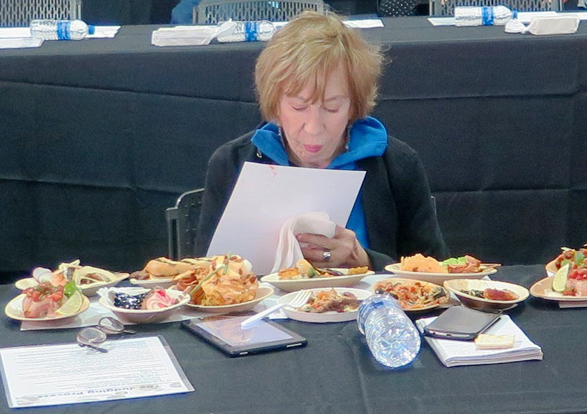 the writer judging at the 2018 International World Food Championships