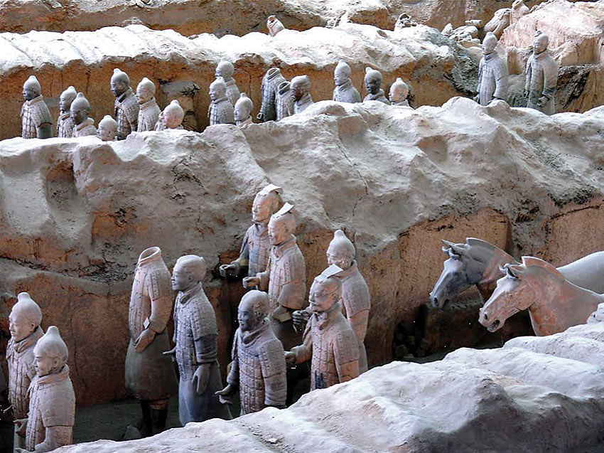 terracotta warriors in Xi’an, central China