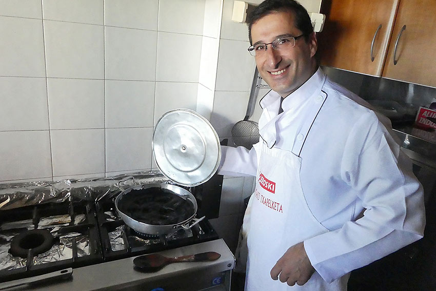 Chef Mikel in his kitchen