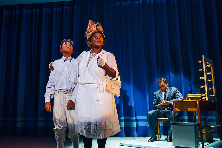 Connor Amacio Matthews as young Nat "King Cole," Zonya Love as his mother Perlina and Dule Hill as Nat 'King' Cole