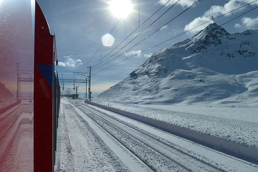 Glacier Express Train in the Graubunden