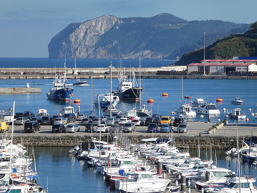 view of the harbor at Bermeo, Basque Country of Spain