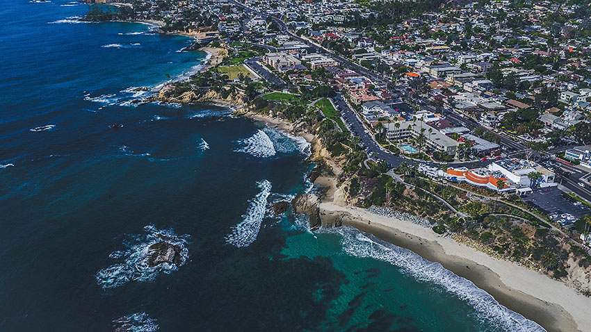 aerial view of Laguna Beach