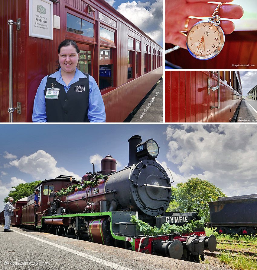 engine and highly polished carriages of the Mary Valley Rattler