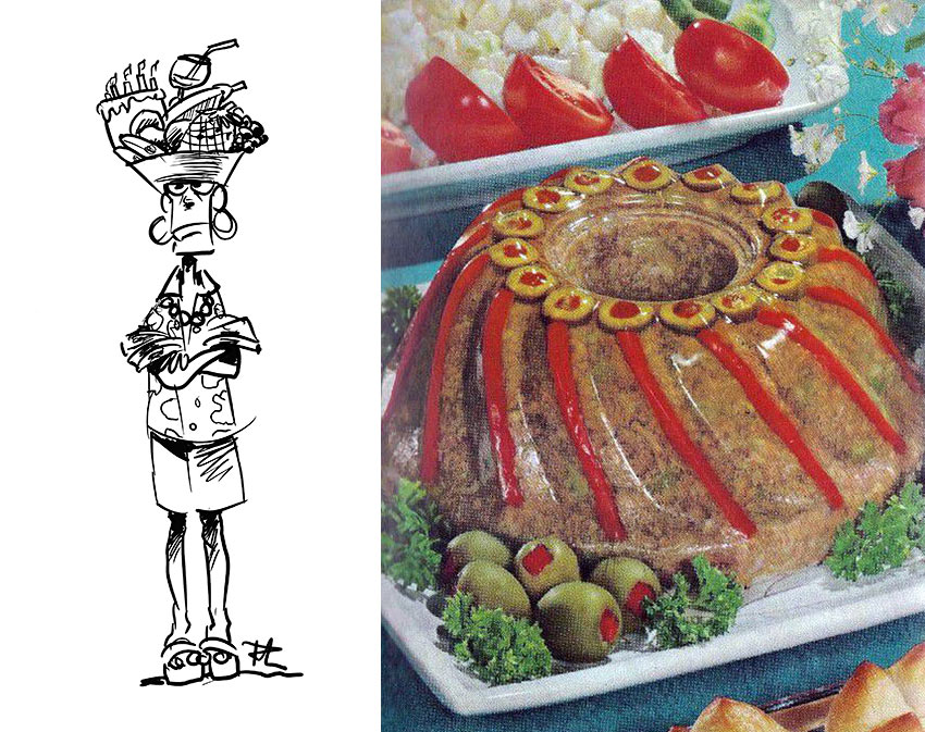 Meatloaf Jell-O and cartoon