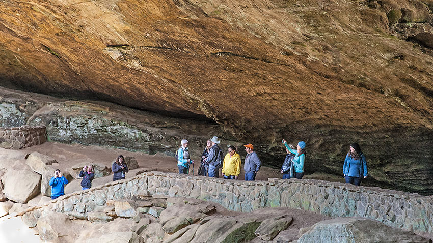 tight quarters and low ceilings at the Old Man’s Cave