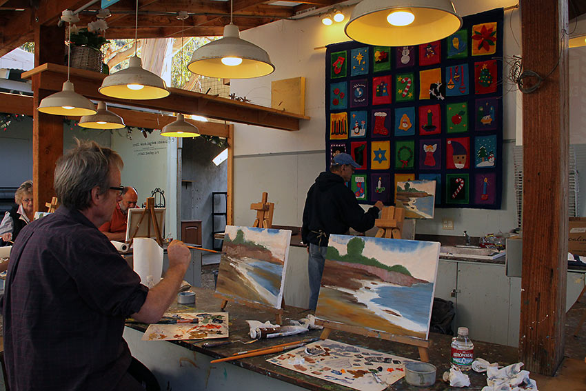 John Eagle conducting a beginner’s painting class