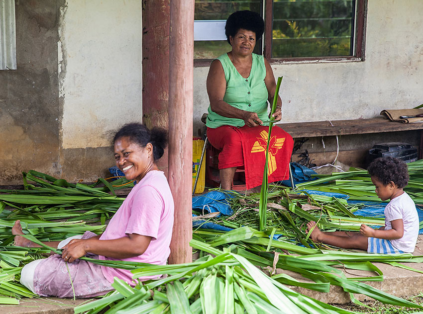 women weavers at Taveuni Island