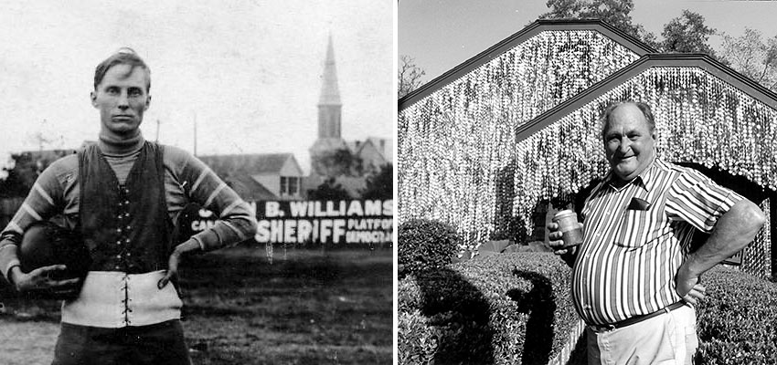 James Merton Jones at West End Park, circa 1908 and John Milkovisch and his Beer Can House