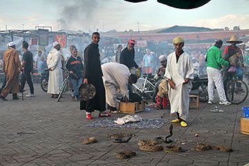 a street scene in Morocco