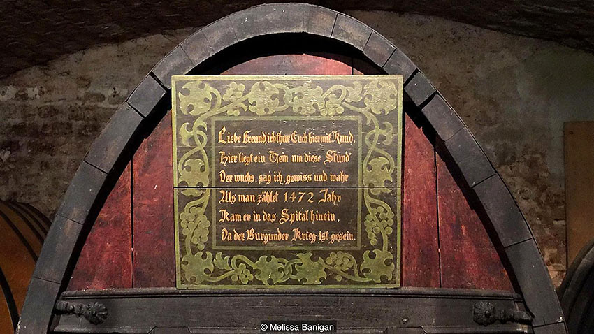 cellar containing the world’s oldest barrel-stored white wine, which dates to 1472