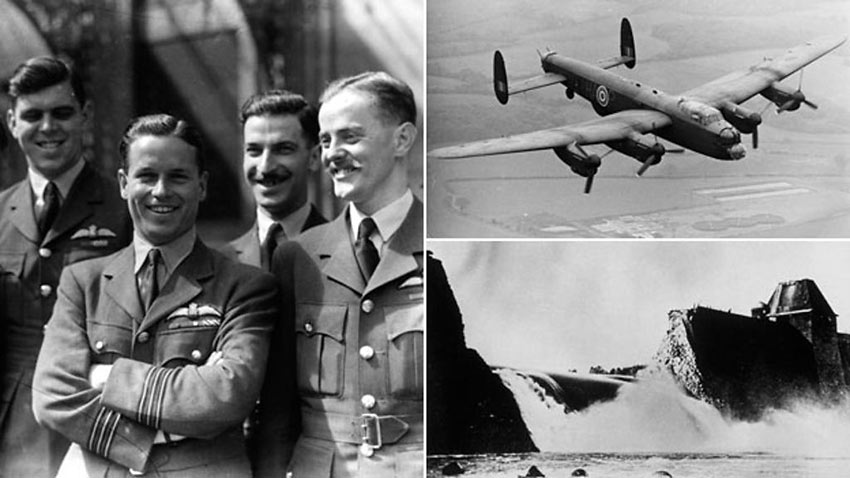 Guy Gibson and the Dambusters crew, June 1943