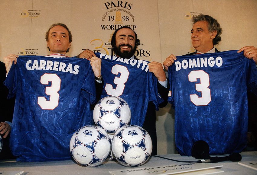 the Three Tenors: José Carreras, Luciano Pavarotti, and Plácido Domingo