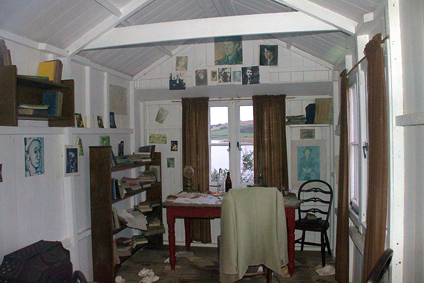 cliff side Writing Shed, where Thomas wrote many of his major works