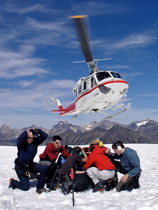 helicopter hiking at the Bugaboos