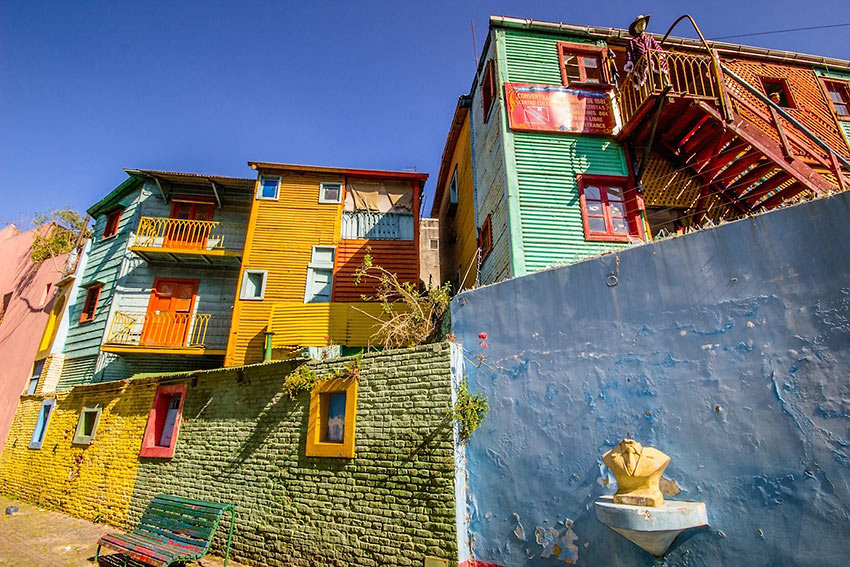 houses at the eclectic La Boca Italian immigrant barrio