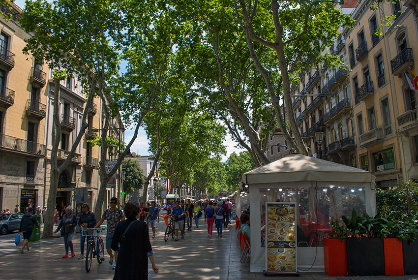 pedestrian street Las Ramblas, Barcelona