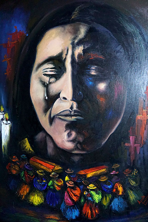 painting expressing the pain and long nights of waiting experienced by the many mothers whose husbands or children disappeared