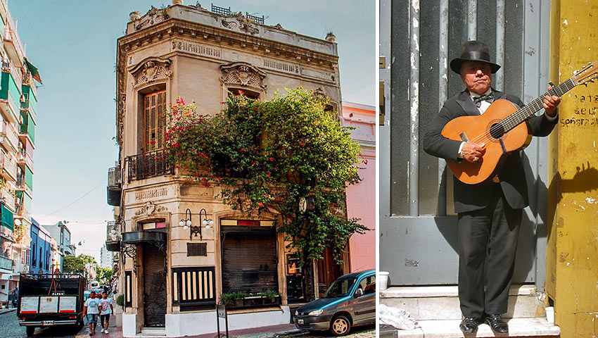 San Telmo barrio vista & musician