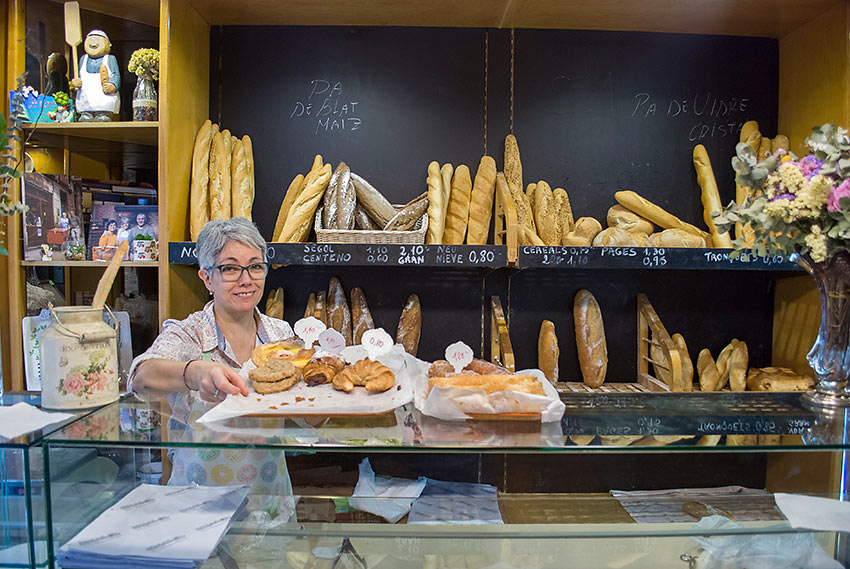 Sola at her bakery