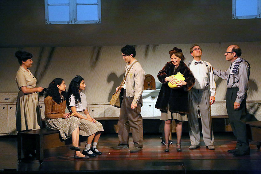 Anne Frank (Ava Lalezarzadeh), her family and friends in a scene from 'Anne'