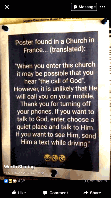 Parting Shot: French church poster translated