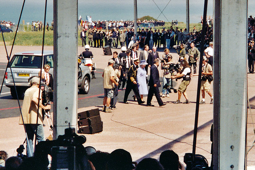 Queen Elizabeth and her husband, the Duke of Edinburgh arrive for the D-Day Anniversary celebration