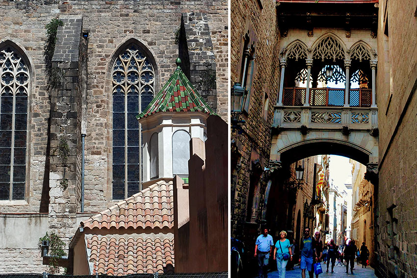 medieval structures in the Barcelona Gothic Quarter