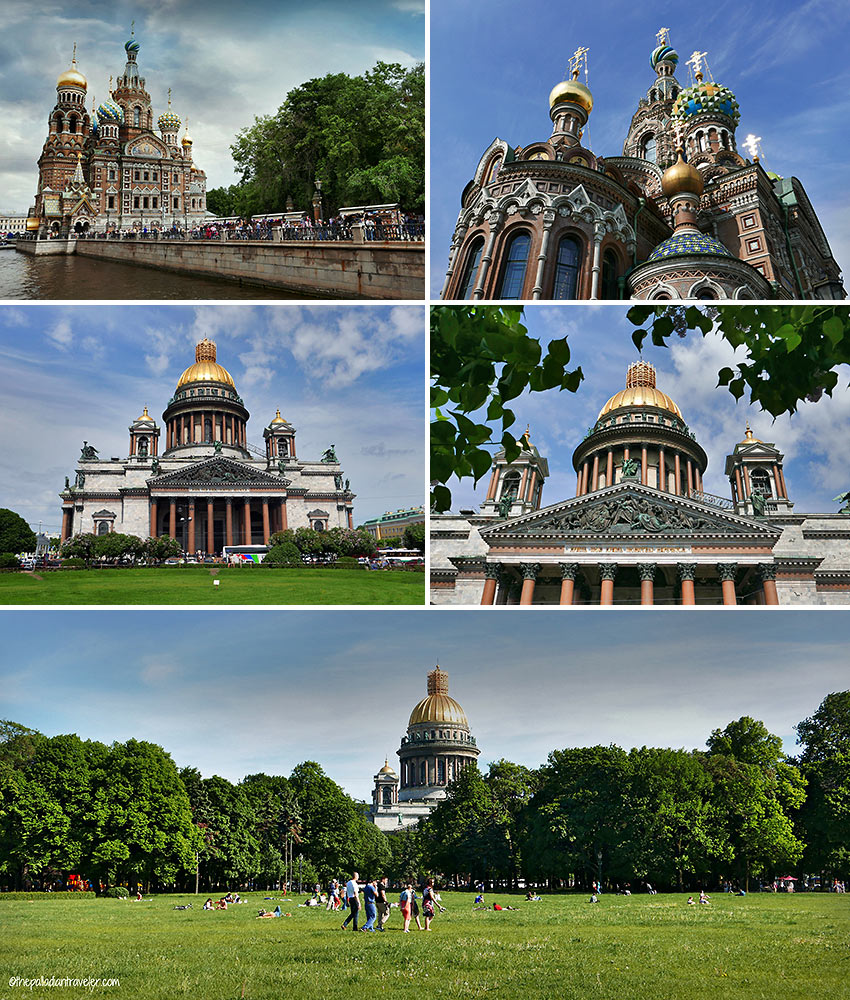 the Church of Our Savior on the Spilt Blood and St. Issac's Cathedral, St. Petersburg