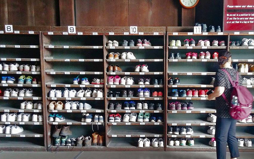 shoes on shelf