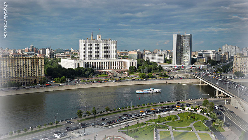 view of the Moscow River from the Radisson Royal Hotel