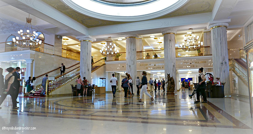 the Radisson Royal Hotel lobby