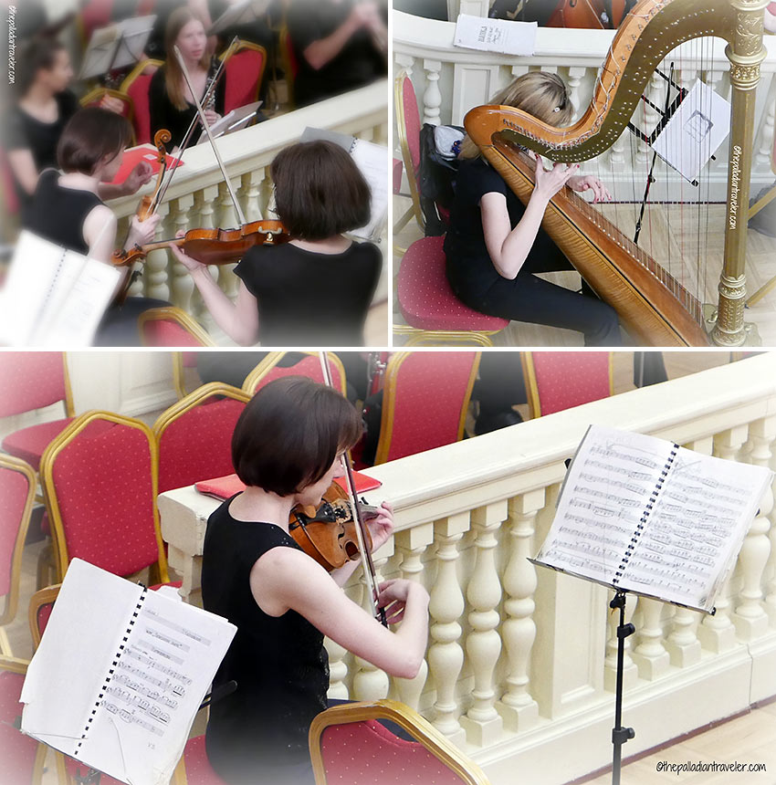 musicians warming up for the Swan Lake