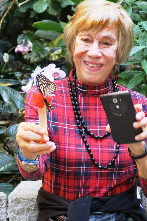 writer at a butterfly farm, Branson