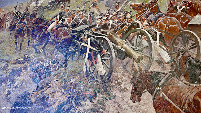 moving artillery pieces during the Battle of Borodino