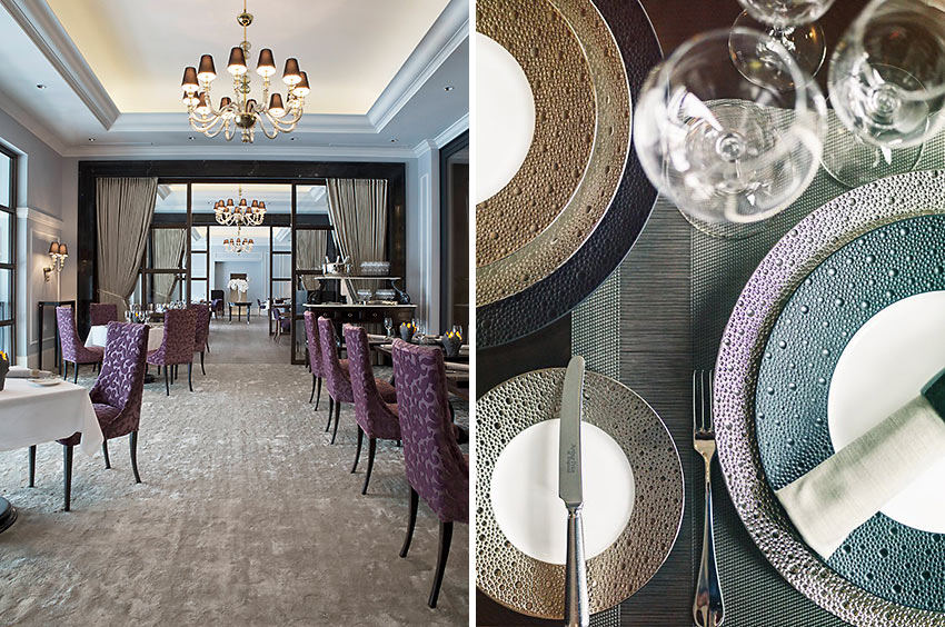 dining room and china, Hotel d'Angleterre