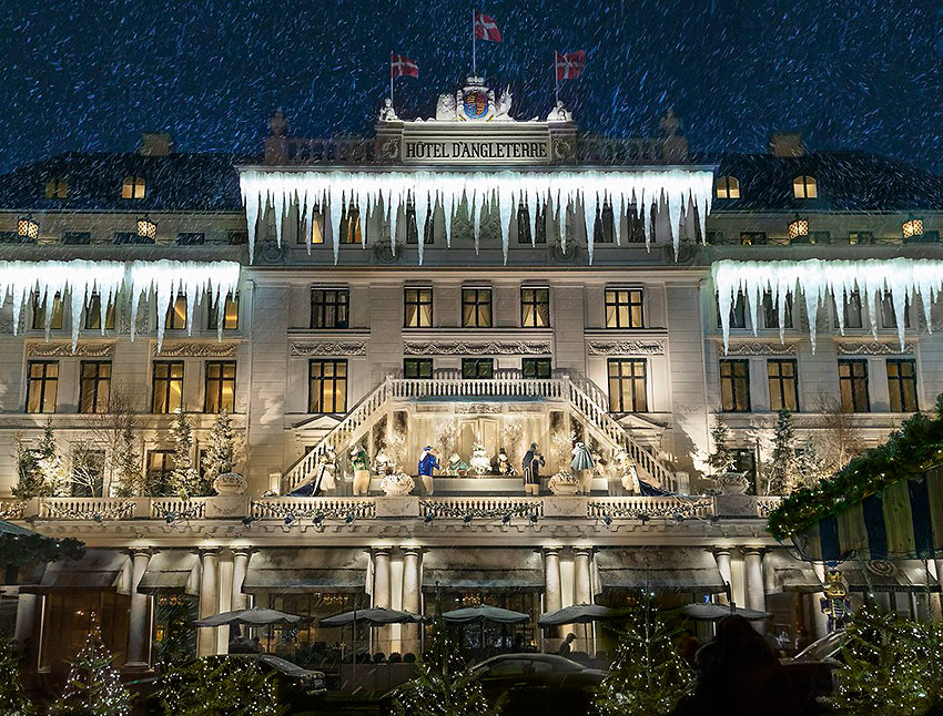Hotel d'Angleterre at Christmas