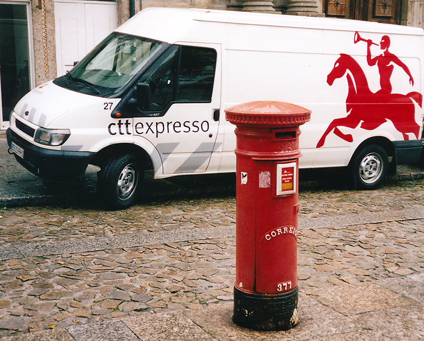 British type mailbox in a Galician town