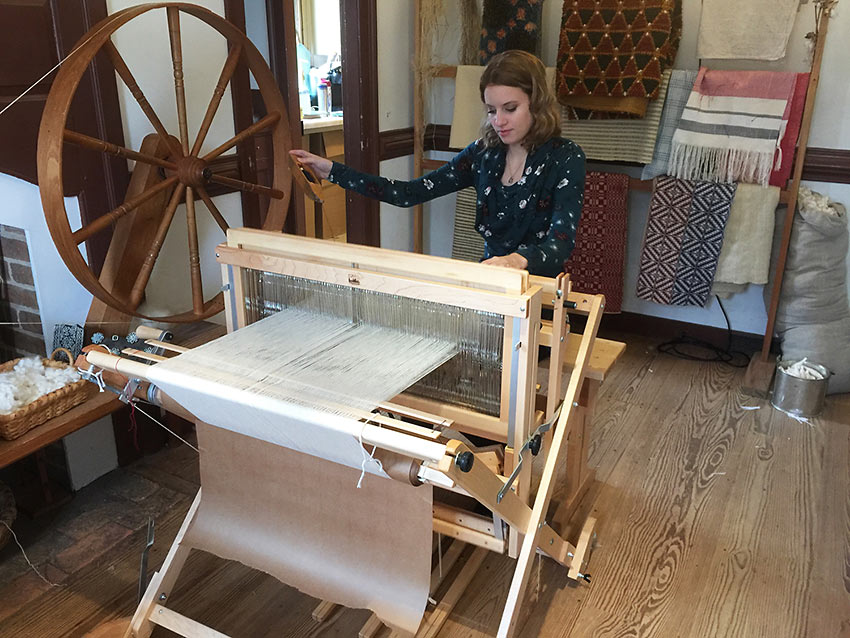 inside the Weaving Workshop, Williamsburg