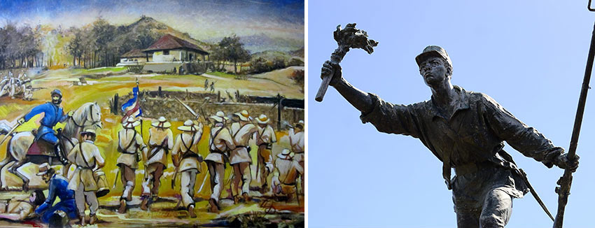 paintings and statues of Juan Santamaria, Costa Rica's national hero